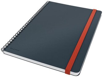 Spirálový sešit "Cosy Soft Touch", matně šedá, čtverečkovaný, B5, 80 listů, LEITZ