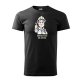 Tričko s potiskem pro hasiče Hrdina bez pláště? Ano, jsem hasič: černé L