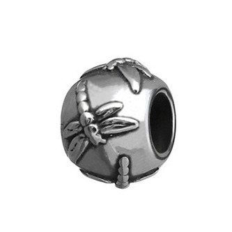 K0107 Navlékací ocelový přívěšek korálek s vážkami