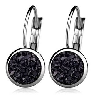 NBA001-BK Ocelové náušnice, BLACK
