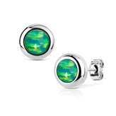 NBP75-OP11 Ocelové náušnice s opály 6 mm