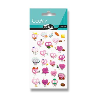 Samolepky Maildor 3D Cooky - Akční srdíčka