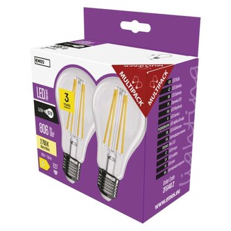 Emos LED žárovka Filament A60 / E27 / 5,9 W (60 W) / 806 lm / teplá bílá