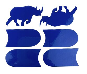 samolepky reflexní ShamanRacing set nosorožec 6ks modré