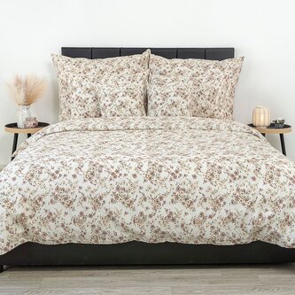 Francouzské krepové povlečení 240x200, 70x90cm Kvítí béžové