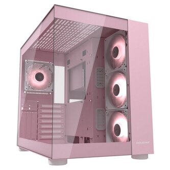 COUGAR PC skříň FV150 RGB Pink Mid tower Dual-Chamber ATX glass, 4x 120mm ARGB fans