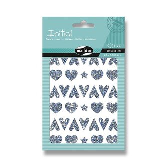 Samolepky Maildor Initial Holographic - Hvězdy a srdce