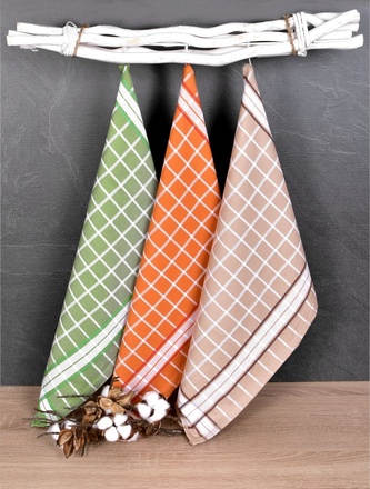 Luxusní kuchyňské utěrky, PERLA MIX egyptská bavlna set 3 ks