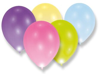 Nafukovací LED balónky - pastelové - 5 ks