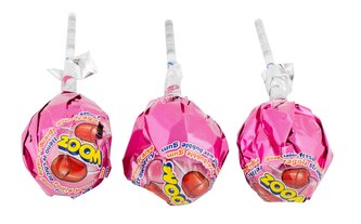 ZOOM POPJahoda-lízátko se žvýkačkou25,5g