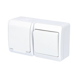 GALATEA IP44 Přepínač střídavý č.6+zásuvka 2P+PE (bílá)