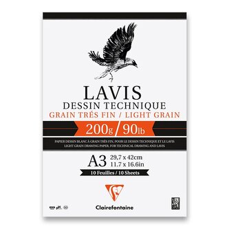 Blok Clairefontaine Lavis Technical drawing - A3, 10 listů, 200 g