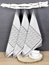 Luxusní kuchyňské utěrky, DORO GREY egyptská bavlna set 3 ks