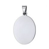 DR1316 Ocelový přívěšek - destička ovál 16 x 23 mm