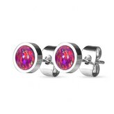 NBP71-OP23 Ocelové náušnice s opály 8 mm