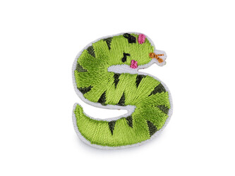 Nažehlovačka písmena - 10 ks - S zelená sv.