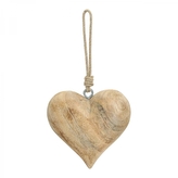 Dřevěný přívěsek srdce, hnědý 12cm