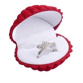 KR0018-RD Dárková krabička semiš - lastura červená