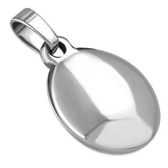 DR1251 Ocelový přívěšek - mini oválná destička 11 x 17 mm