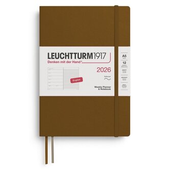 Weekly Planner & Notebook 2026 Medium (A5) Spice Brown