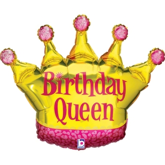 Fóliový balonek koruna Birthday Queen – 75 x 58 cm