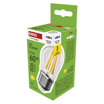 Emos LED žárovka Filament Mini Globe / E27 / 5,9 W (60 W) / 806 lm / neutrální bílá