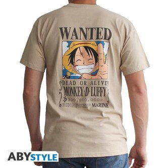 One Piece Tričko Wanted Luffy M