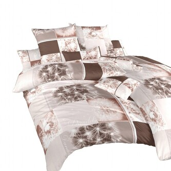 Dadka Povlečení bavlna Pampelišky 3D hnědé 140x240, 70x90 cm