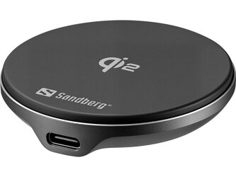 Sandberg Wireless Charger Magnet Qi2 15W, bezdrátová magnetická nabíječka,Qi2,MagSafe, černá