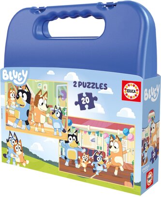 EDUCA Puzzle v kufříku Bluey 2v1 (2x20 dílků)