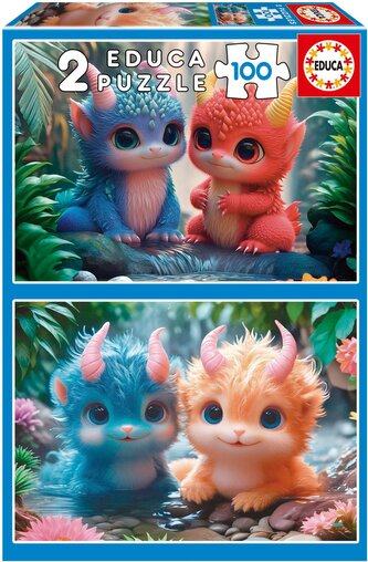 EDUCA Puzzle Roztomilé příšerky 2x100 dílků