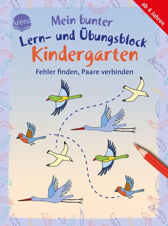 Mein bunter Lern- und Übungsblock Kindergarten. Fehler finden, Paare verbinden