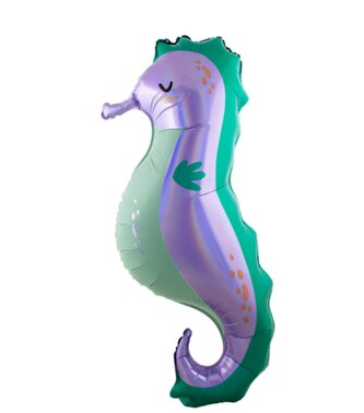 Foliový balonek Mořský koník fialový - 38 x 100 cm