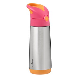 Termoska na pití s brčkem 500 ml - růžová/oranžová Termoska na pití s brčkem 500 ml - růžová/oranžová