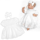Rostoucí sukničkobody LUISA + čelenka, kr. rukáv, bavlna/madeira, 2D sada, bílé, 68/74; 68/74 (6-9m)