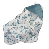 Zavinovací deka s kapucí Velvet/bavlna, Dráček - zelená