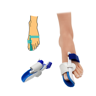 Bandáž hallux valgus HealMed 1 ks - bílá-modrá, levá