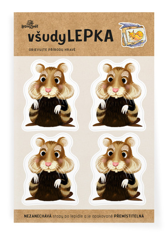 Lesní svět všudyLEPKA vel. 1 -020 - Křeček 4x