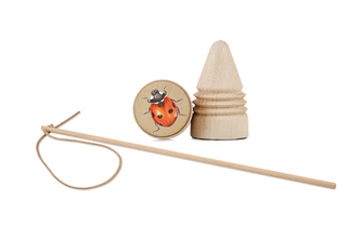 Lesní svět Dřevěná káča RETRO s bičíkem - Beruška