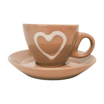 Hrnek espresso s podtalířkem, hnědý II. jakost Hrnek espresso s podtalířkem, hnědý II. jakost