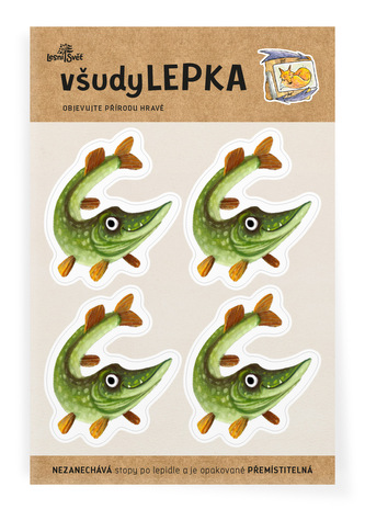 Lesní svět všudyLEPKA vel. 1 -022 - Štika 4x