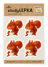Lesní svět všudyLEPKA vel. 1 -023 - Veverka 4x