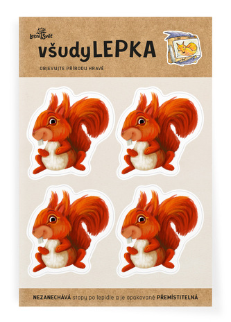 Lesní svět všudyLEPKA vel. 1 -023 - Veverka 4x