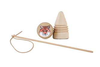 Lesní svět Dřevěná káča RETRO s bičíkem - Liška