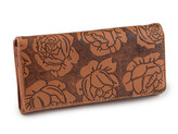 Dámská peněženka s květy 9x18,5 cm - 1 ks - 1 hnědá koňak