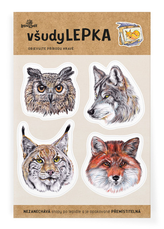 Lesní svět všudyLEPKA vel. 1 -040 - Hlavy dravců