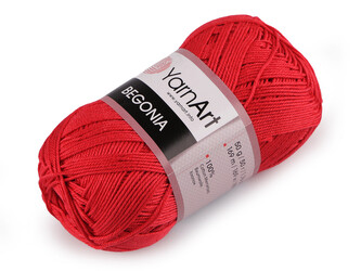 Bavlněná pletací příze Begonia 50 g - 1 ks - 25 (6328) červená světlá