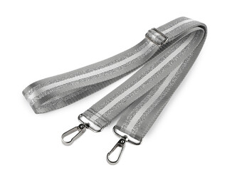 Textilní ucho / popruh na tašku s karabinami šíře 3,8 cm - 1 ks - 43 šedá světlá stříbrná