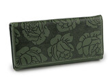 Dámská peněženka s květy 9x18,5 cm - 1 ks - 3 zelená tmavá