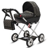 Luxusní dětský kočárek pro panenky New Baby COMFORT zlato černý